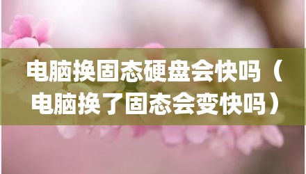 电脑换固态硬盘会快吗（电脑换了固态会变快吗）