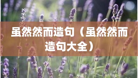 虽然然而造句（虽然然而造句大全）