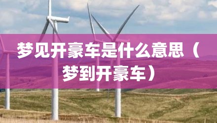 梦见开豪车是什么意思(梦到开豪车)