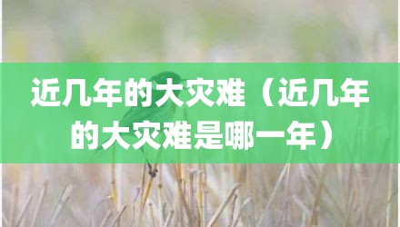近几年的大灾难（近几年的大灾难是哪一年）