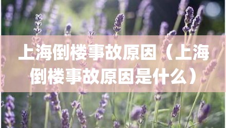 上海倒楼事故原因（上海倒楼事故原因是什么）