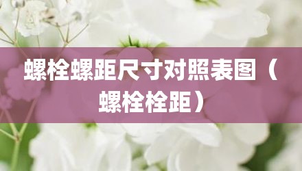 螺栓螺距尺寸对照表图（螺栓栓距）