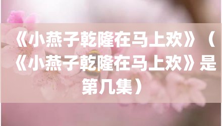 《小燕子乾隆在马上欢》（《小燕子乾隆在马上欢》是第几集）