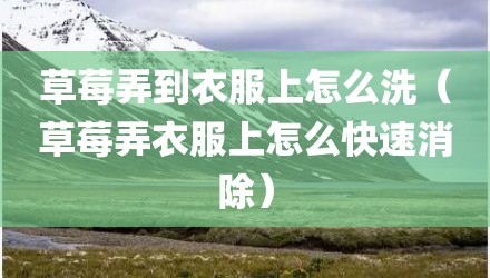 草莓弄到衣服上怎么洗（草莓弄衣服上怎么快速消除）