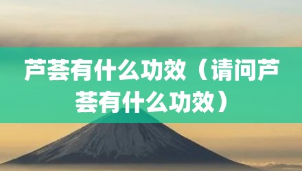芦荟有什么功效（请问芦荟有什么功效）