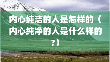 内心纯洁的人是怎样的（内心纯净的人是什么样的?）