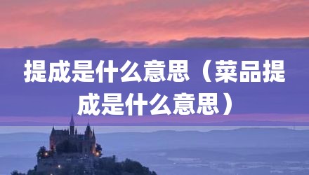 提成是什么意思（菜品提成是什么意思）
