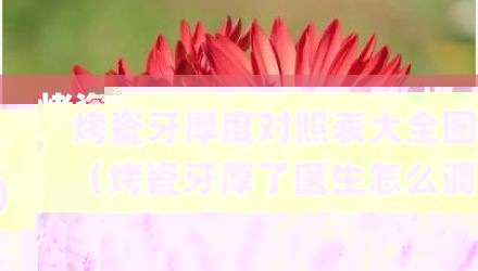 烤瓷牙厚度对照表大全图（烤瓷牙厚了医生怎么调）