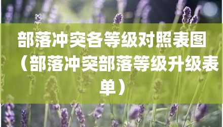 部落冲突各等级对照表图(部落冲突部落等级升级表单)