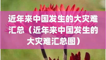 近年来中国发生的大灾难汇总（近年来中国发生的大灾难汇总图）