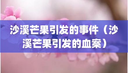 沙溪芒果引发的事件（沙溪芒果引发的血案）