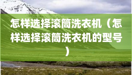 怎样选择滚筒洗衣机（怎样选择滚筒洗衣机的型号）