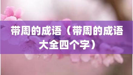 带周的成语（带周的成语大全四个字）