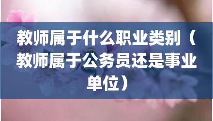 教师属于什么职业类别（教师属于公务员还是事业单位）