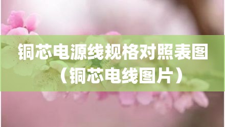 铜芯电源线规格对照表图（铜芯电线图片）