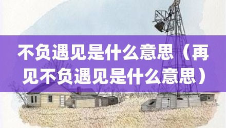 不负遇见是什么意思（再见不负遇见是什么意思）