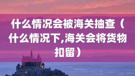 什么情况会被海关抽查（什么情况下,海关会将货物扣留）