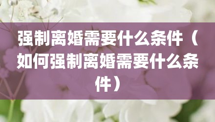 强制离婚需要什么条件（如何强制离婚需要什么条件）