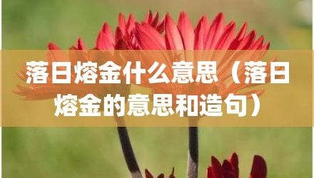 落日熔金什么意思（落日熔金的意思和造句）