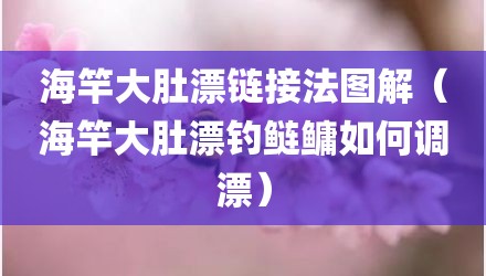 海竿大肚漂链接法图解（海竿大肚漂钓鲢鳙如何调漂）