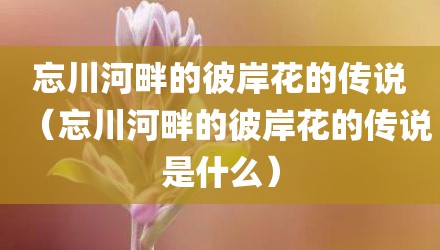 忘川河畔的彼岸花的传说（忘川河畔的彼岸花的传说是什么）