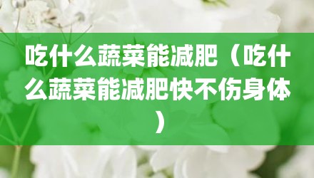 吃什么蔬菜能减肥（吃什么蔬菜能减肥快不伤身体）