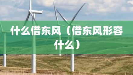 什么借东风（借东风形容什么）