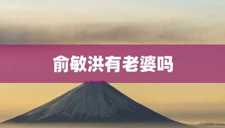 俞敏洪有老婆吗