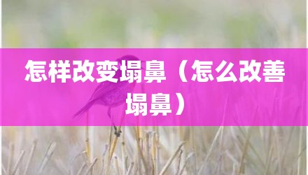 怎样改变塌鼻（怎么改善塌鼻）