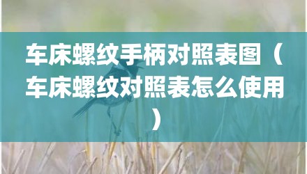 车床螺纹手柄对照表图(车床螺纹对照表怎么使用)