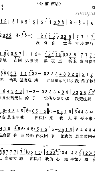 孙楠你快回来歌词(孙楠《你快回来》歌词？)