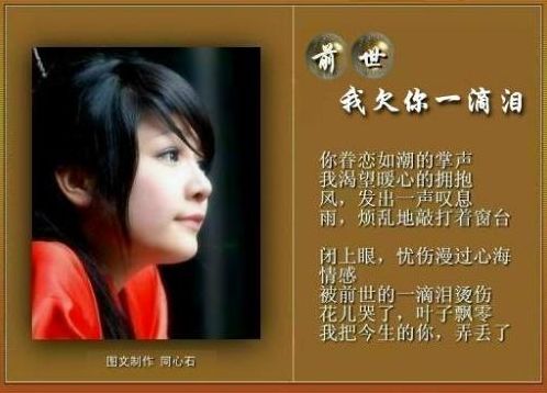 前世欠你一滴泪(也许前生注定欠你一滴泪的文案？)