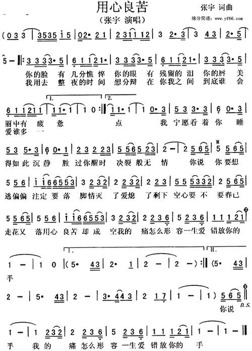 用心良苦张宇(歌曲用心良苦歌词含义？)