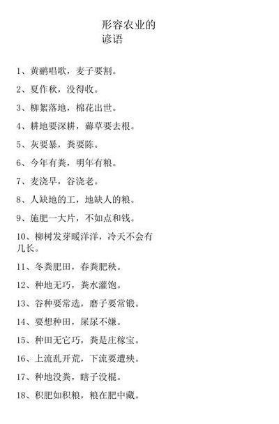 有关农业生产的谚语(关于农业生产的谚语和对联有哪些？)