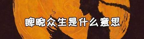 睥睨众生(睥睨众生的读音及意思？)