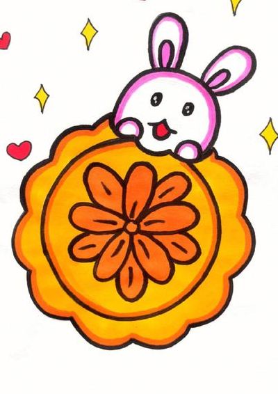 月饼怎么画简单又漂亮(好看也好画的吃月饼的画？)
