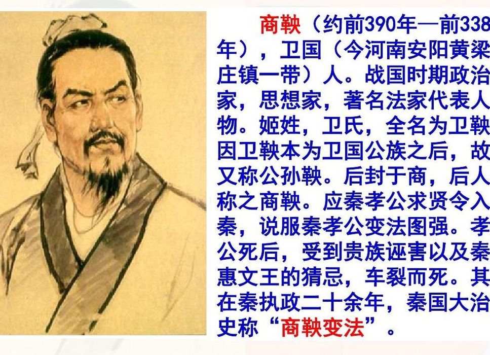商鞅是哪个学派的（商鞅是哪个学派的思想）