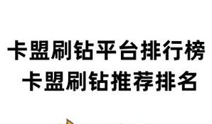 刷钻官方排行榜(卡盟网站哪个好？)