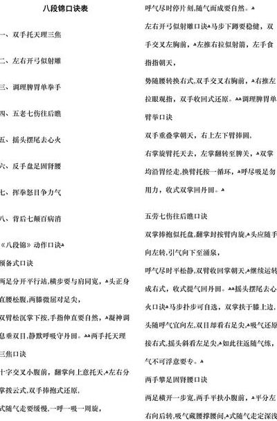 八段锦完整口令合集（八段锦完整口令国家体育总局）