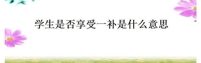 是否享受一补是什么意思（是否享受一补什么意思?）