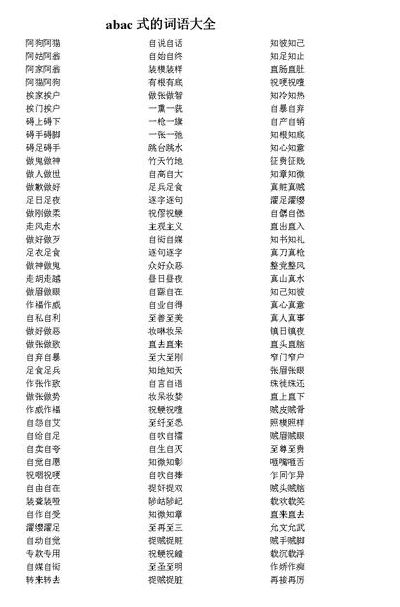 百发百中类似的词语（百发百中类似的词语ABAC）