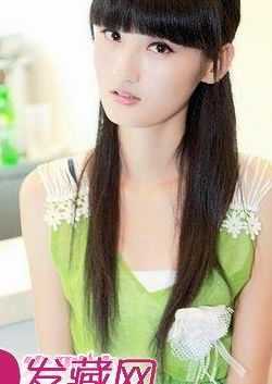 齐刘海直发发型扎法（齐刘海直发发型图片女中长发）