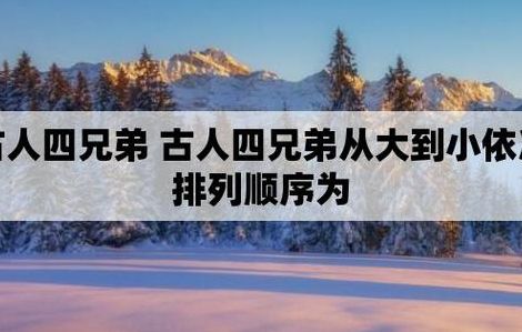 古人四兄弟从大到小排行次序（古人四兄弟从大到小排行次序正确的是）