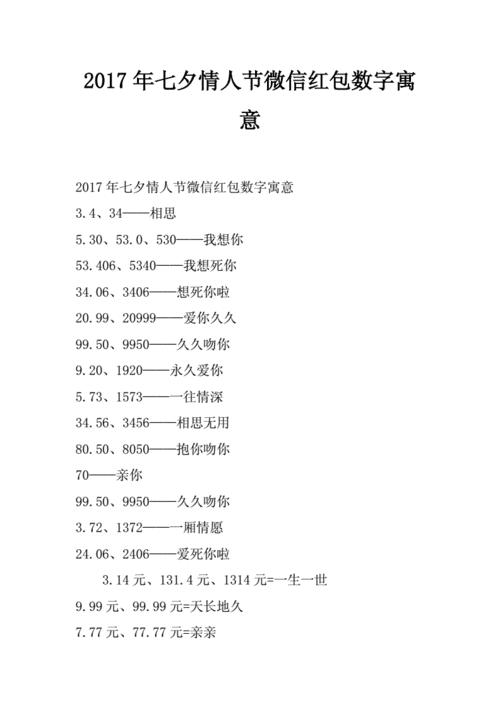 情人节红包数字意义（情人节红包数字的含义）