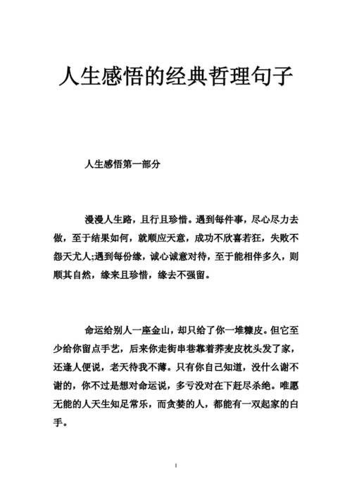 生活感触（生活感悟经典句子2024版）