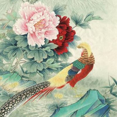李晓明工笔画（李晓明工笔画牡丹锦鸡）