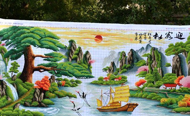 风景画十字绣（风景画十字绣图片大全）