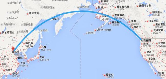 从北京到西雅图（从北京到西雅图跨多少经度）