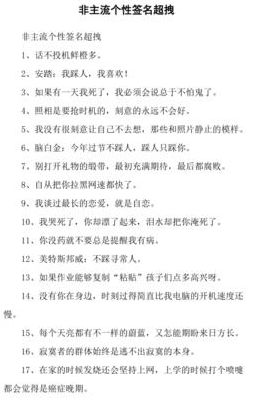 非主流个性说明（非主流个性签名短句）