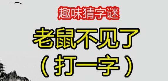 老鼠不见了打一字（老鼠不见了打一字答案是什么）